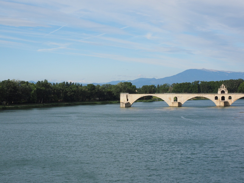 building, pont saint bénézet, arched, pont davignon, nature, avignon, 4K, scenics - nature, mountain, arch bridge, waters, places of interest, river, transportation