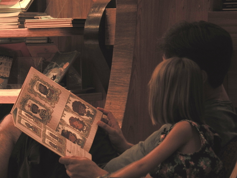 kids reading, art and craft, kids, sofa, lifestyles, man, reading, rear view, children, learning, females, occupation, creativity, leaning, wood - material