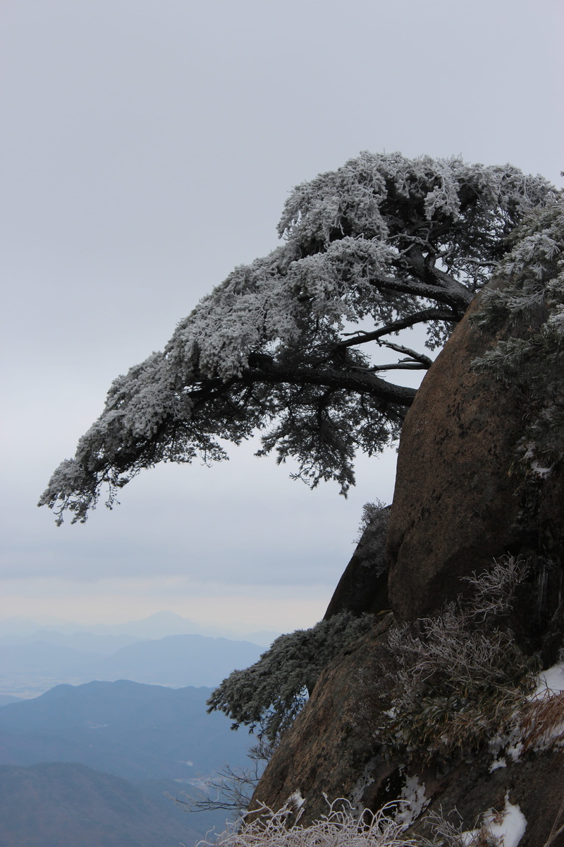rock - object, climbing, sanqing, outdoors, winter mountain, low angle view, nature, narrative, day, beauty in nature, mountain, rock, clear sky, non-urban scene