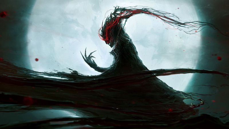 blood, moon, daemon, 1080P, claws, monster