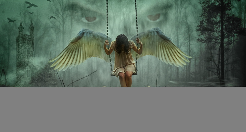 women, tree, digital composite, angel, suffering, young adult, outdoors, evil, wing, hair, nature, composing, full length, one person, adult, religion