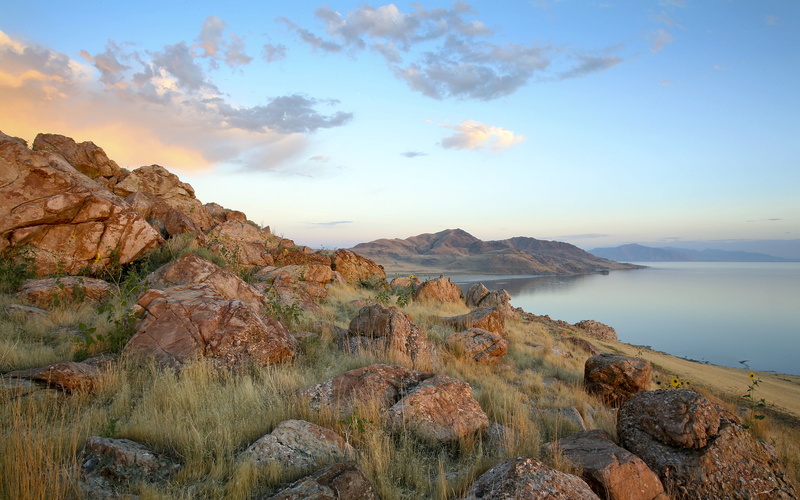 blue, antelopeislandstatepark, park, canon, mountains, sky, rocks, nature, lakes, utah, 2K, water, landscape, canoneos5d, state, seascape, photography