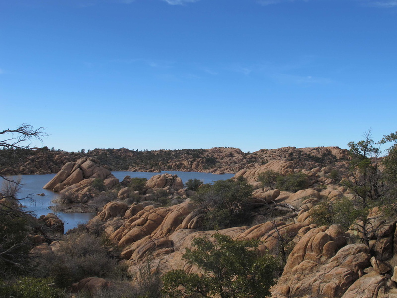 lake, non-urban scene, copy space, day, outdoors, peavine, trail, arizona, prescott, arid climate, tree, tranquility, 2K, solid, water, nature, beauty in nature