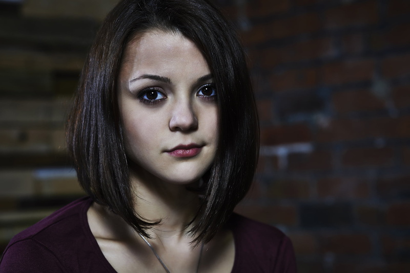dark, 1080P, face, short hair, Kathryn Prescott, actress, women, brunette