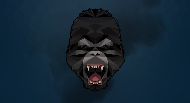 day, indoors, gorillas poly harambe dicks out, blue background, no people, horror, low angle view, aggression, blue, sky, emotion, close-up, representation