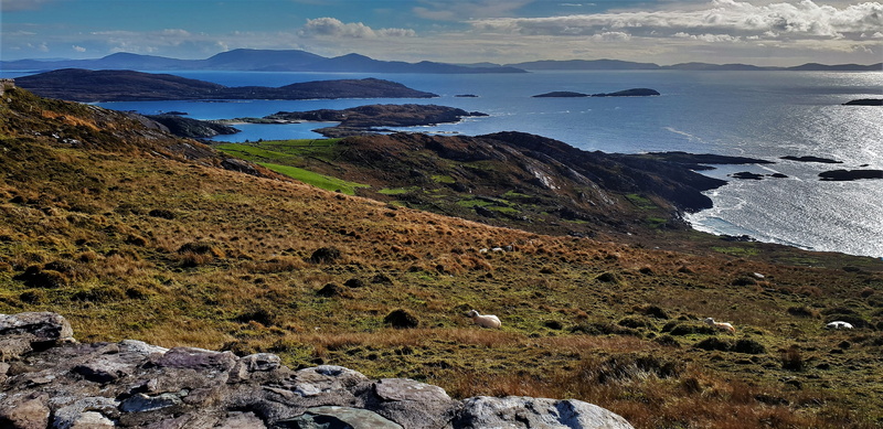 landscape, nature, kerry, no people, mountain, sky, land, cloud - sky, coast, clouds, beauty in nature, rock, summer, environment, rocky coastline, irish