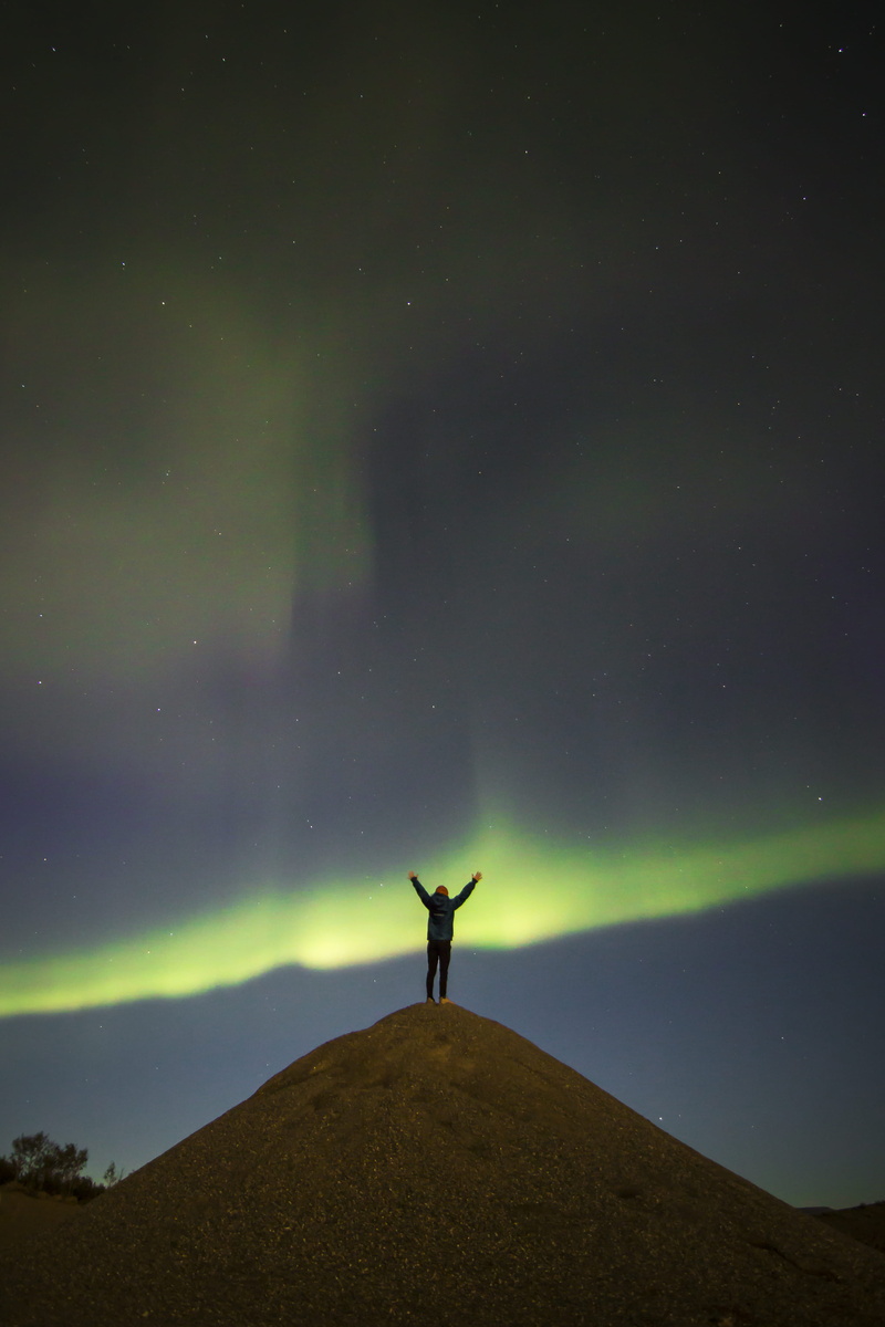 night, nature, green, top of view, lifestyles, auroroa boreali, space, top, person, northern light, view from the top, beauty in nature, light, female