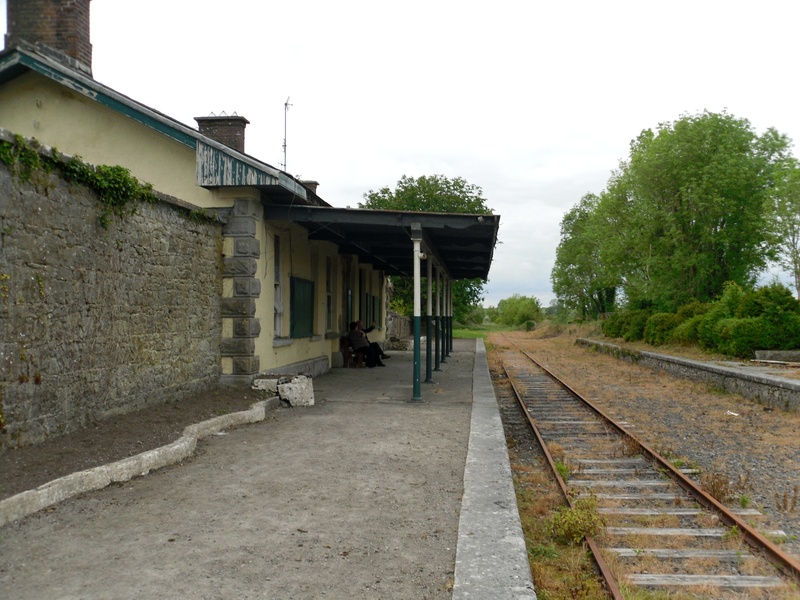 ireland, sky, ballyglunin railway station, building exterior, day, no people, track, clear sky, county galway, building, transportation, railroad track