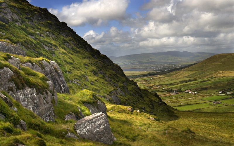 1080P, Clouds, Nature, Beautiful, Ireland, Landscape, Grass, Mountains