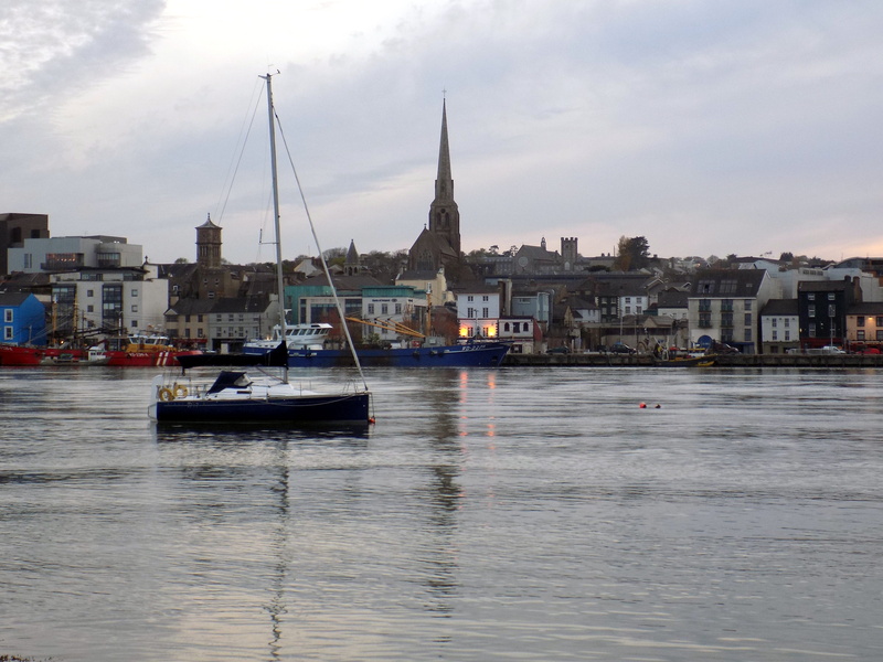 architecture, outdoors, building exterior, cityscape, town, ireland, nautical vessel, building, sea, transportation, wexford, 5K, river, day, mode of transportation