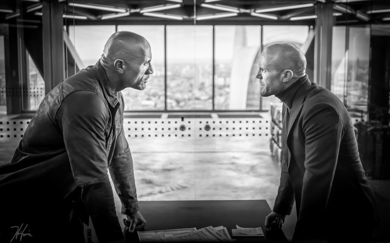 Show, The fast and the furious: Hobbs and Shows, Hobbs, black and white photo, 1080P, Fast and Furious Presents: Hobbs and Shaw, still from the film