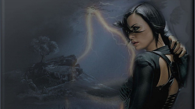 water, portrait, one person, beautiful woman, Charlize Theron, contemplation, beauty, reflection, Aeon Flux, rain, depression - sadness, Movie, waist up