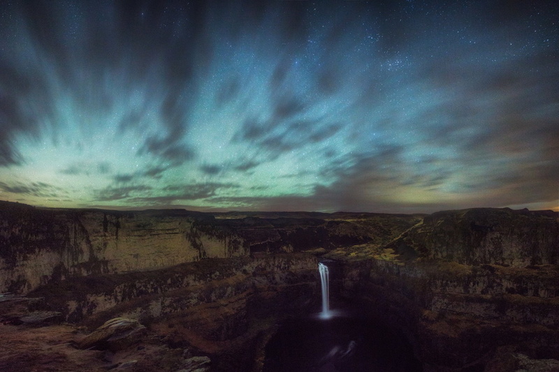 Waterfall, 1080P, Waterfalls, Lake, Cliff, Nature, Sky, Palouse Falls, Stars