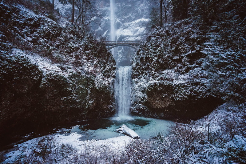 cliff, rock, cascade, landmark, reflection, blurred motion, nature, flowing, flowing water, no people, motion, oregon, long exposure, falling water, ravine