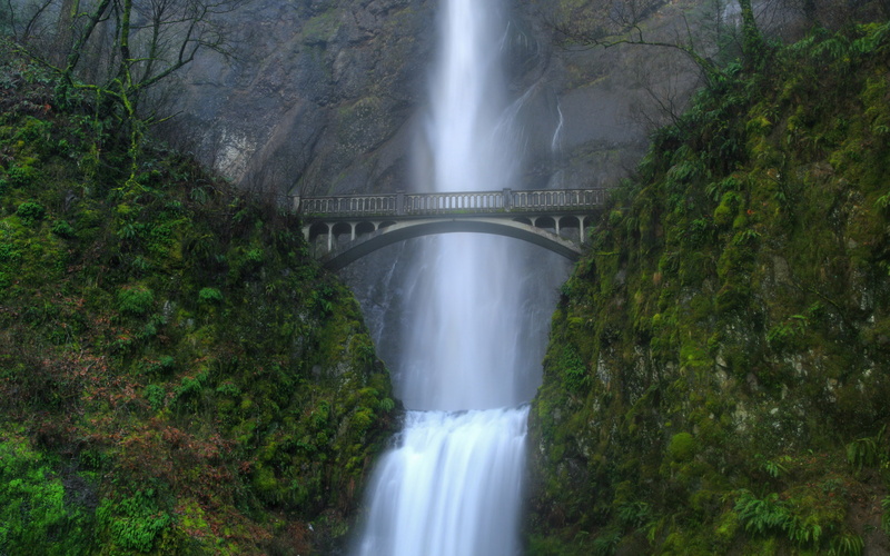 falls, 2K, green, water, World, multnomah, USA
