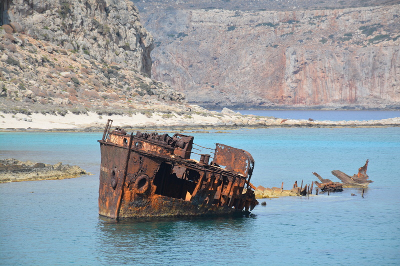 cove, damaged, holidays, land, run-down, ship, obsolete, sinking, transportation, landscape, rusty, ruined, abandoned, day, shipwreck, summer, deterioration