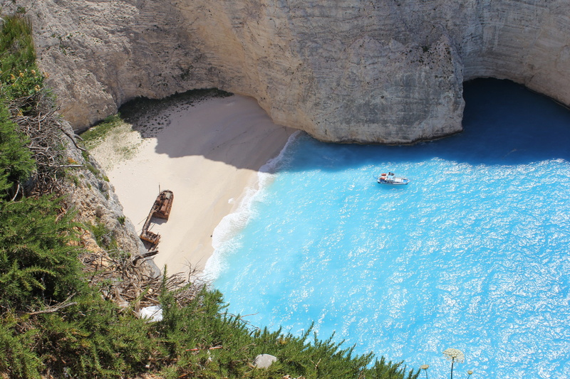 5K, greece, the ship, summer, rock, view, boat, the shipwreck beach, sand, cruises, cove, blue, incidental people, high angle view, outdoors, motion, ship