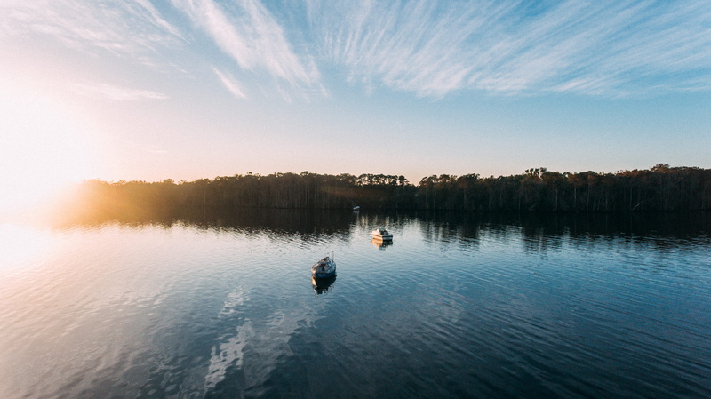 drone photography, nautical vessel, trip, drone, lightrom, environment, tree, sunrise, holiday, green cove springs, reflection, scenics - nature, clouds