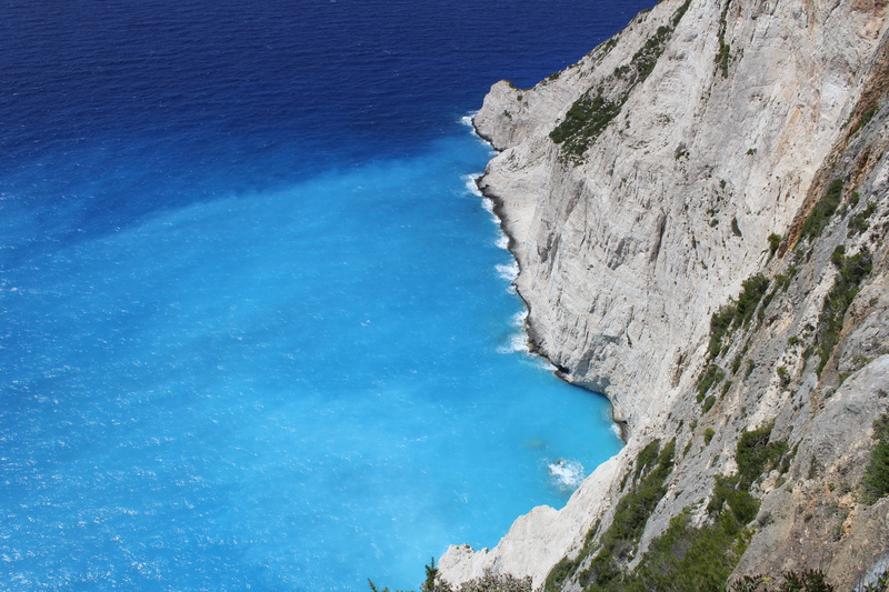 rock formation, cruises, cove, tranquility, ship, scenics - nature, summer, the shipwreck beach, beauty in nature, high angle view, color turquoise, turquoise colored