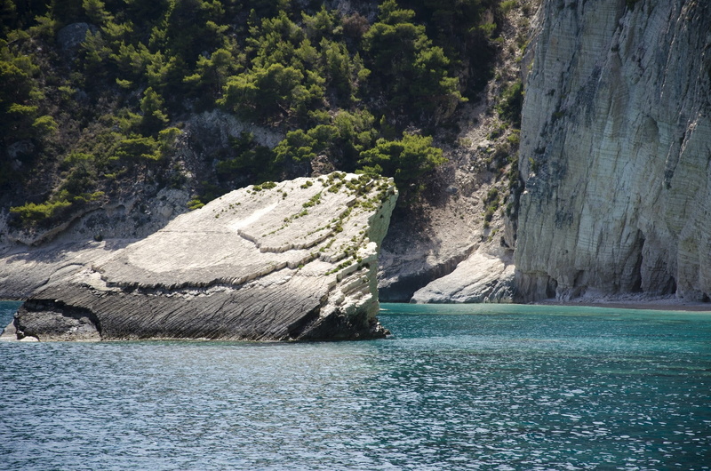 rock - object, turquoise, waterfront, 1080P, solid, water, nature, landscape, sea, greek, mountain, holiday, day, travel, eroded, no people, outdoors