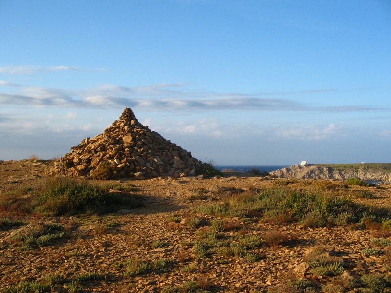 rock, no people, environment, sky, growth, plant, beauty in nature, non-urban scene, grass, landscape, mountain peak, tranquil scene, menorca, mountain