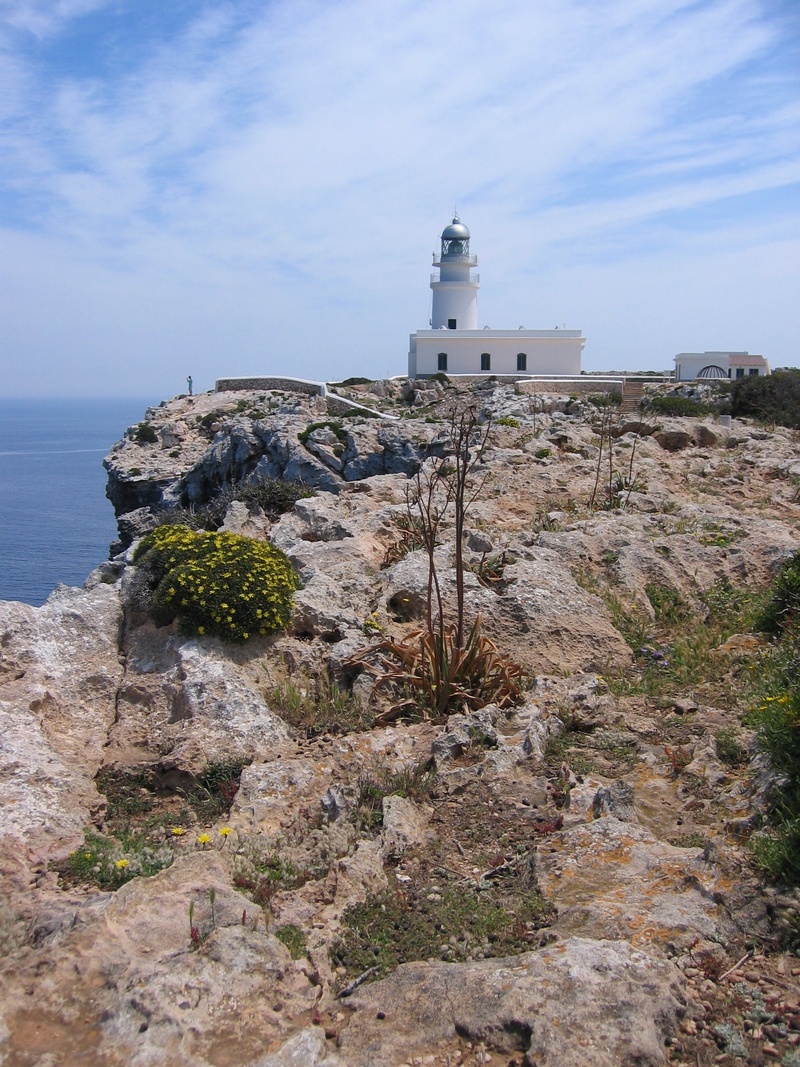 1080P, day, rock - Object, guidance, water, built structure, sea, menorca, building, rock, solid, architecture, sky, no people, lighthouse, plant, rocky coast