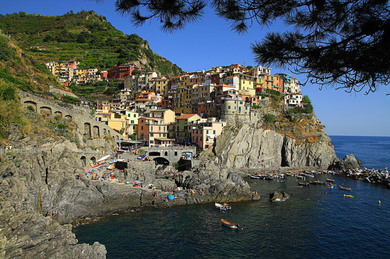 2K, building exterior, sea, no people, coastline, city, architecture, manarola, nature, town, rock, land, residential district, water, building, travel destinations