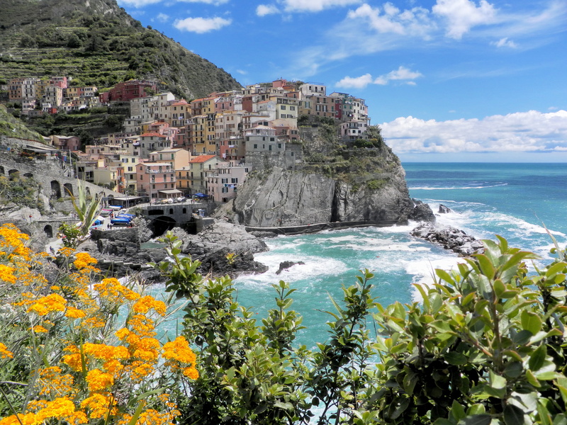plant, sea, land, architecture, beauty in nature, cloud - sky, water, sun, outdoors, day, no people, beach, cinque terre, rock, liguria, sky, manarola
