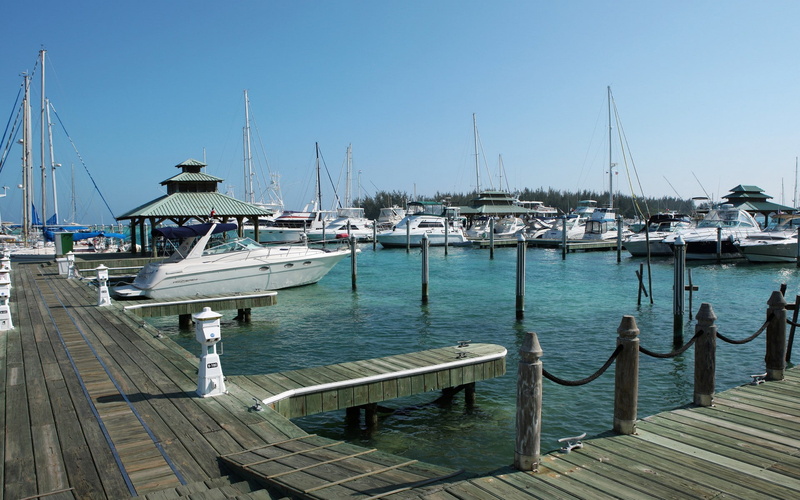 moored, clear sky, no people, blue, mast, harbor, 1080P, water, wooden post, sailboat, mode of transportation, port, nautical vessel, day, marina, boat