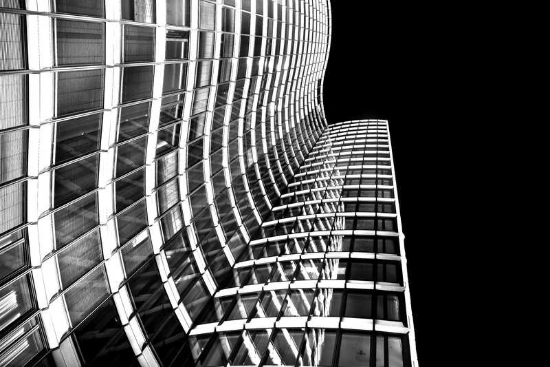 outdoors, gloomy, building, dark, modern architecture, alloy, architecture, glass front, angle, contrast, tower, white, glass - material, urban, glass