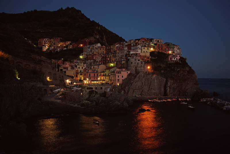 ocean, cinqueterre, view, lights, illuminated, window, night, italy, house, cityscape, travel destinations, outdoors, sky, 4K, no people, architecture