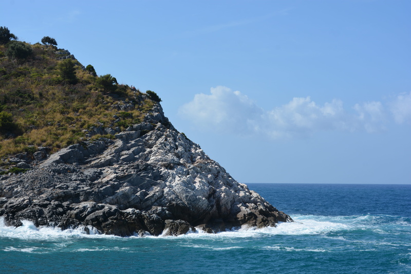 blue, idyllic, horizon over water, light, sea, land, sky, tranquil scene, no people, travel, italy, marine, horizon, rock formation, hill, riomaggiore