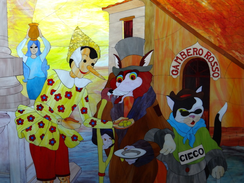 multi colored, collodi, built structure, halloween, no people, creativity, costume, stained glass, day, representation, human representation, pinocchio