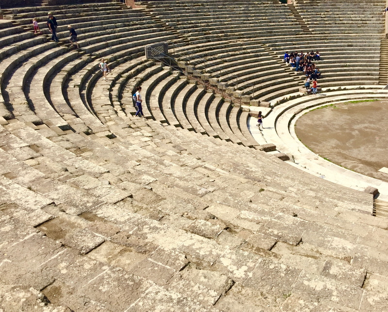 outdoors, architecture, ancient civilization, staircase, 2K, ruins, parco archeologico di ostia antica, history, tourism, high angle view, archaeology