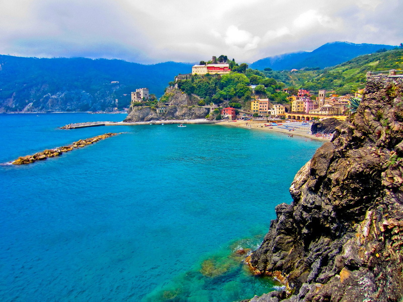 Monterosso al Mare, Italy, House, Mountain, Cinque Terre, Coast, Beach, Towns, 1080P
