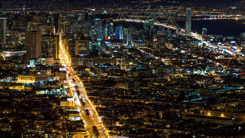 City, Francisco, Night, lights, 2K, Beautiful, san