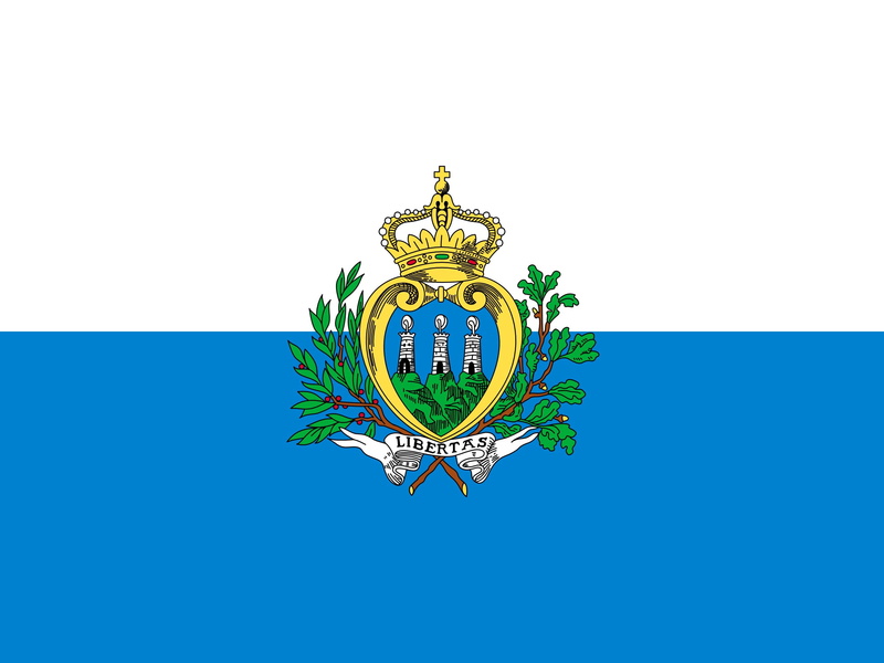 white, San Marino, flag, coat of arms, san-marino, blue, 2K
