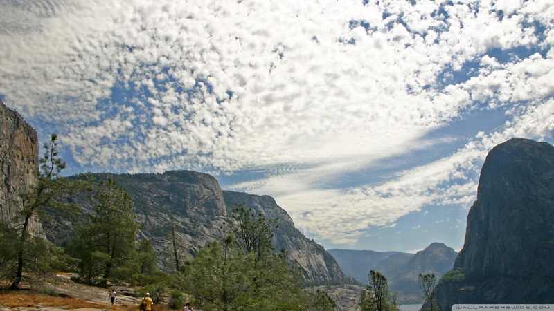 beautiful, canyon, mountains, nature and landscapes, hikers, river, 1080P, lsape