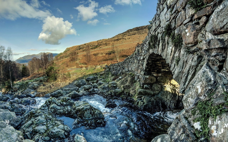 eroded, scenics - nature, beauty in nature, non-urban scene, day, plant, formation, clouds, tranquility, rock, no people, 1080P, water, cloud - sky, flowing