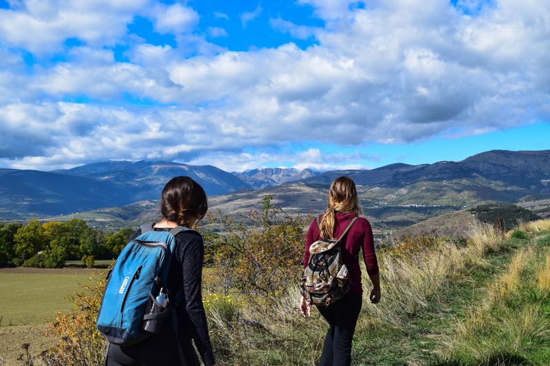 couple - relationship, adventure, landscape, backpack, togetherness, grass, women, hikers, holiday, trekking, leisure, environment, outdoors, girls, nature
