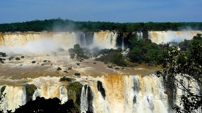 falling, outdoors, travel, geology, environment, rock, tree, iguacu Falls, scenics, landscape, falls, solid, travel destinations, scenics - nature, nature