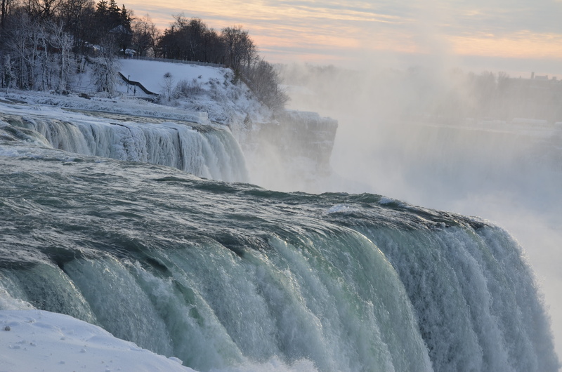 ice, scenics - nature, beauty In Nature, Winter, river, motion, niagara Falls, waterfall, attraction, Cold, long exposure, blurred motion, Frozen, power