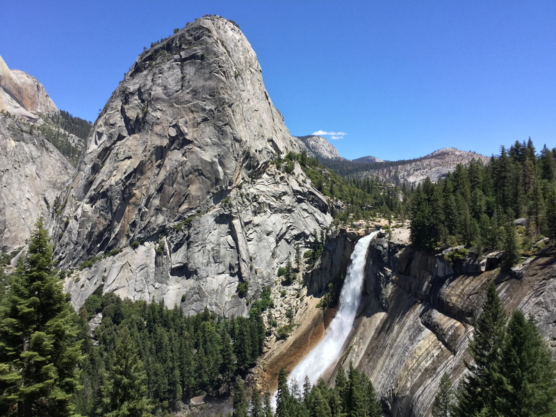 non-urban scene, rock formation, outdoors, water, 2K, mountain range, land, no people, nevada falls, sky, day, formation, environment, rock - object, nature