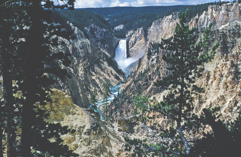 cascade, outdoors, yosemite national park, non-urban scene, fall, tranquility, beauty in nature, sky, usa, dome, rock, water, park, scenery, mountain range