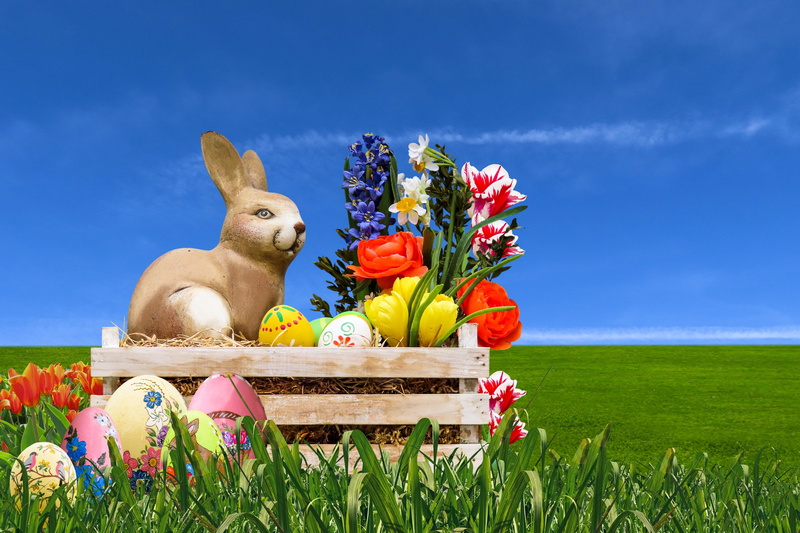 art and craft, tulip, mammal, easter decorations, decoration, 2K, easter, background, outdoors, representation, cloud - sky, beauty in nature, easter nest