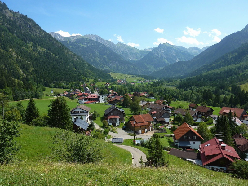 rural Scene, near, mountains, mountain range, europe, woods, Village, residential district, field, tree, scenics, european Alps, Germany, hill, land, mountain