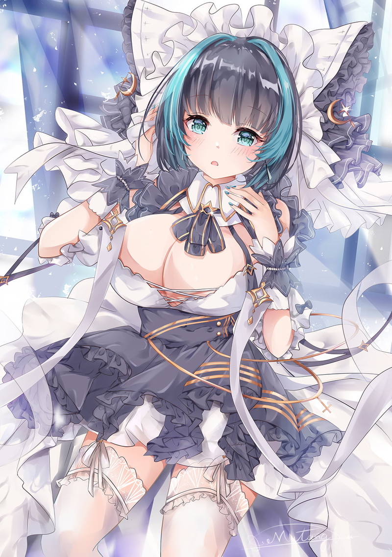 Azur Lane, Cheshire (Azur Lane), dress, white stockings, anime girls, 720P