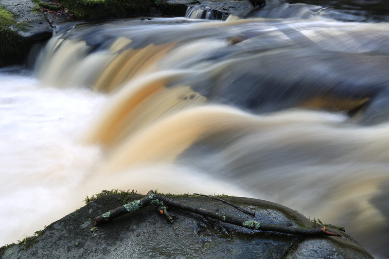 waterfall, flowing water, day, 5K, motion, rock, united kingdom, speed, sheffield, water, river rivelin, no people, blurred motion, land, solid, river