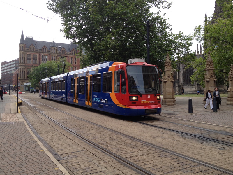 tree, public transportation, city life, built structure, transport, cable car, railroad track, england, day, street, 2K, outdoors, public transport, land vehicle