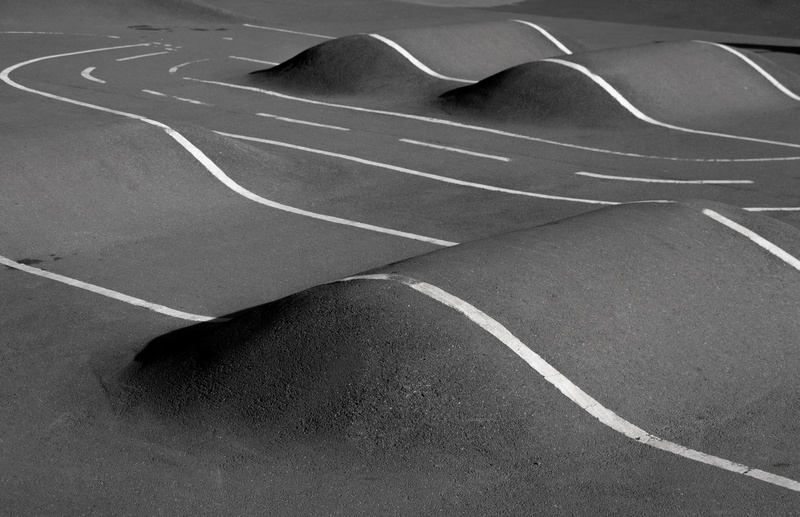 competitive sport, curve, white, sheffield, nature, absence, dividing line, day, uk, outdoors, soil, sign, dune, track and field, minimal, sand, concrete